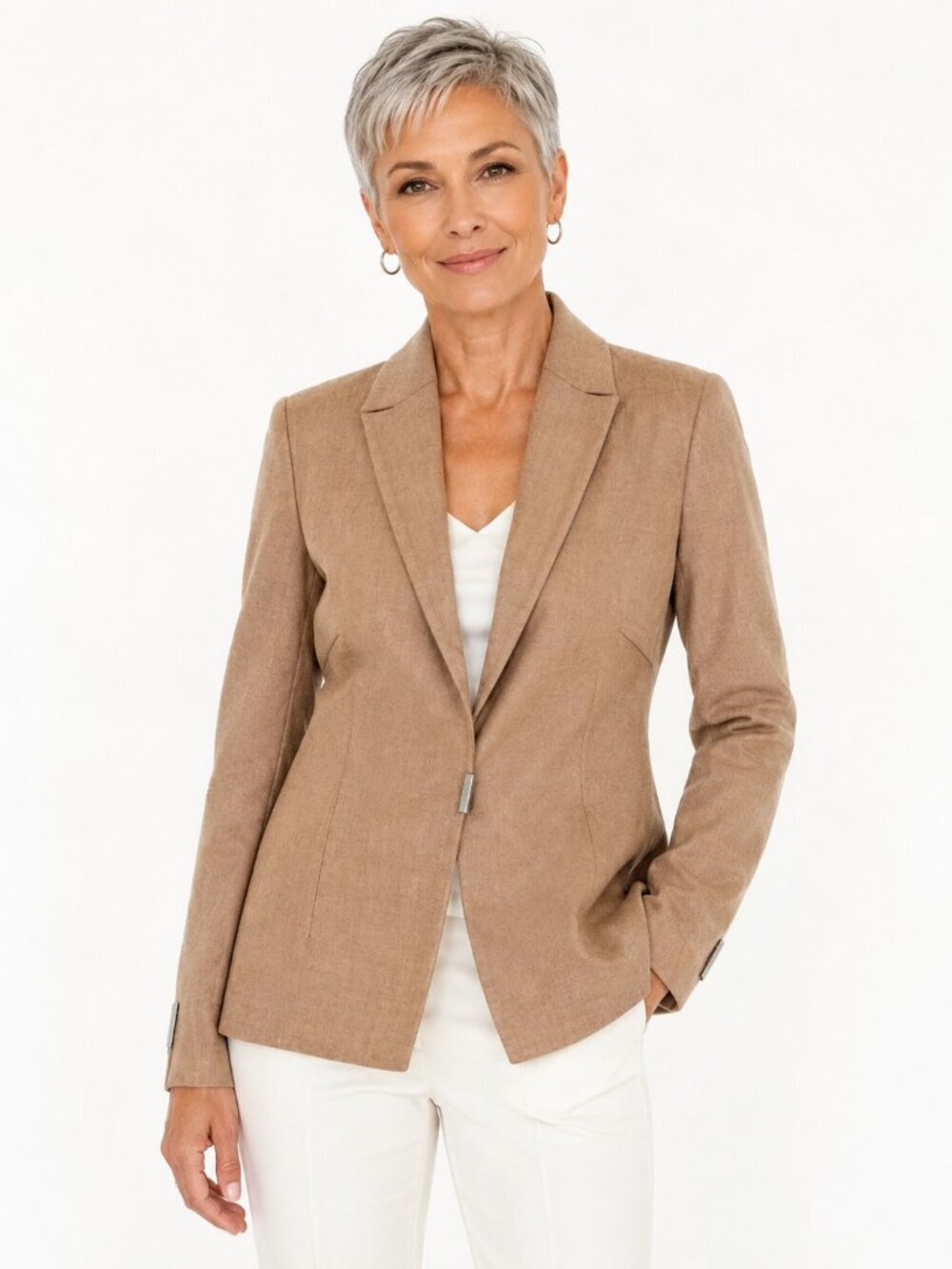 MAG by Magaschoni Camel Wool Classic Blazer